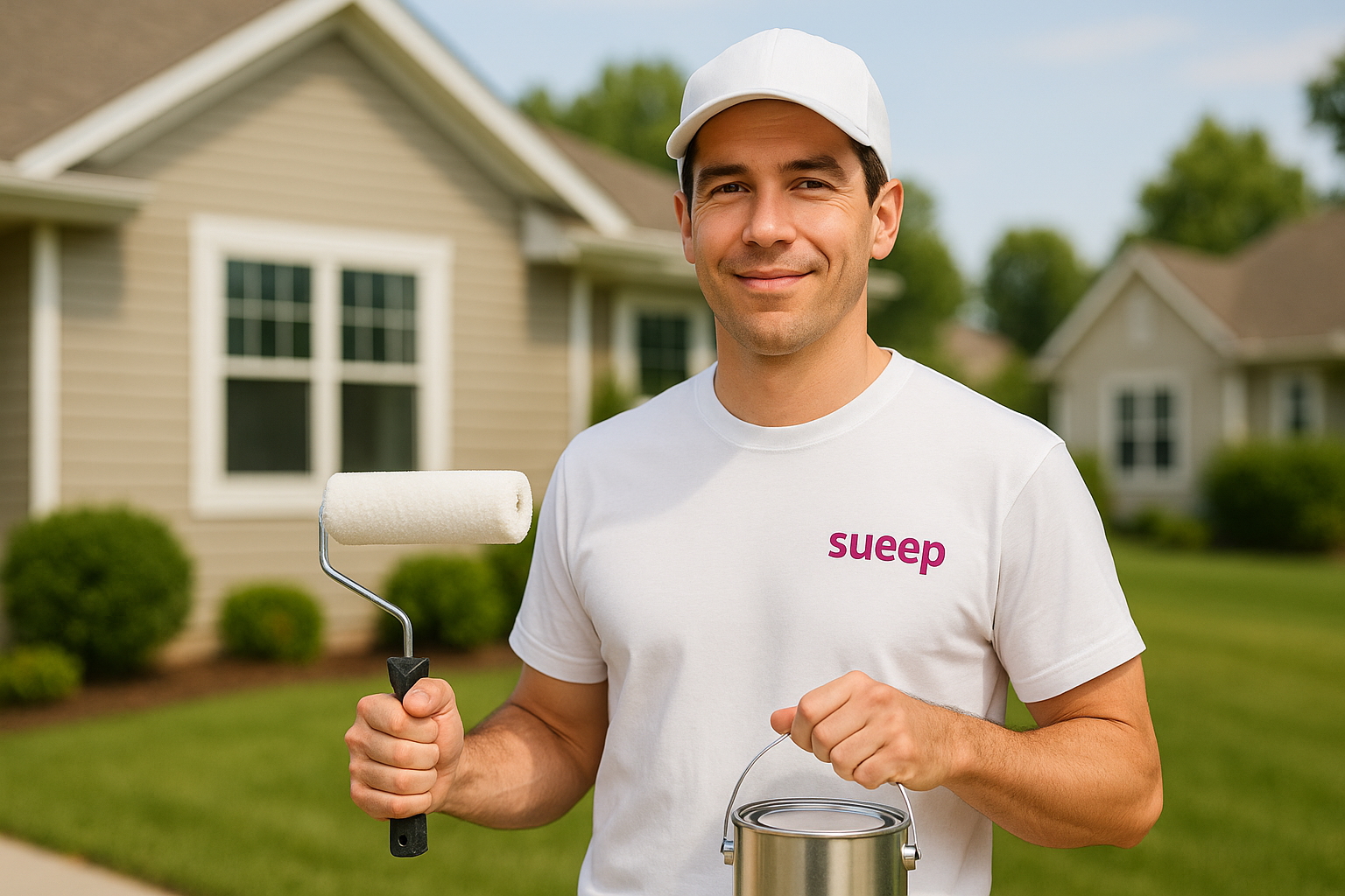 Sueep interior painting — professional painter at work